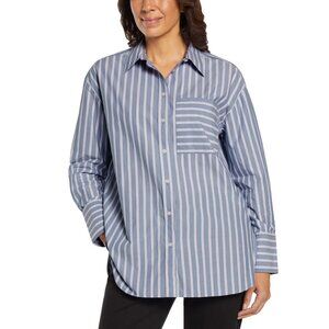 Banana Republic Women's' Button Down Shirt, Striped Long Sleeve